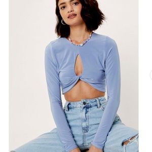 Slinky Keyhole Cut Out Crop Top